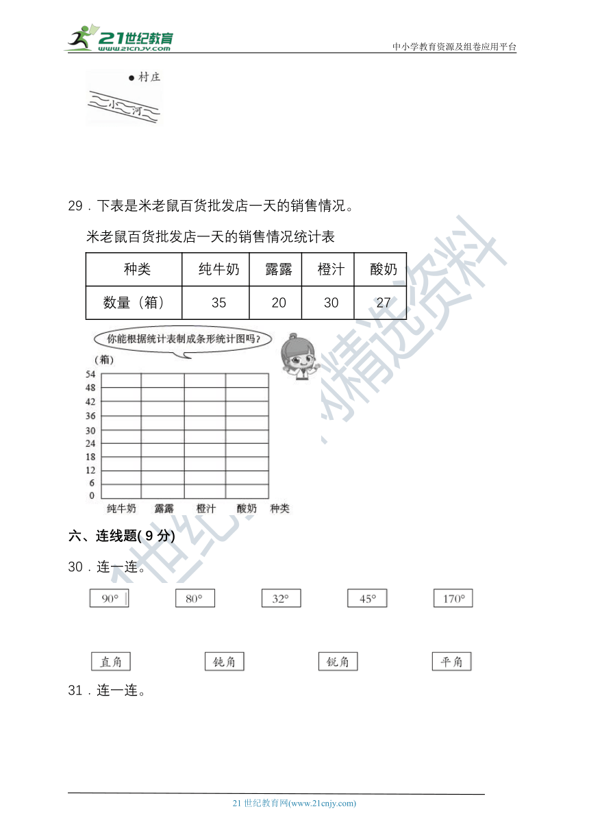 2023-2024学年度第一学期冀教版四年级数学期末检测（含答案）