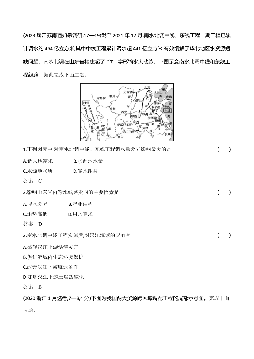 2024广东高考地理第一轮章节复习--专题十五区域协调与区际合作(含答案)