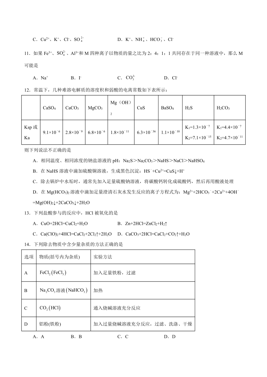 专题3 从海水中获得的化学物质 （含解析）单元检测题 2023-2024学年高一上学期化学苏教版（2019）必修第一册