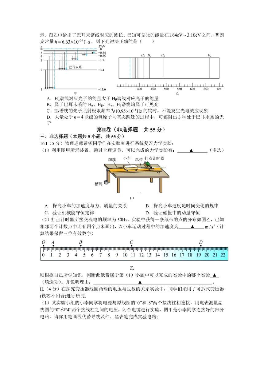 浙江省五校联盟2023-2024学年高三下学期3月联考物理试题（含答案）