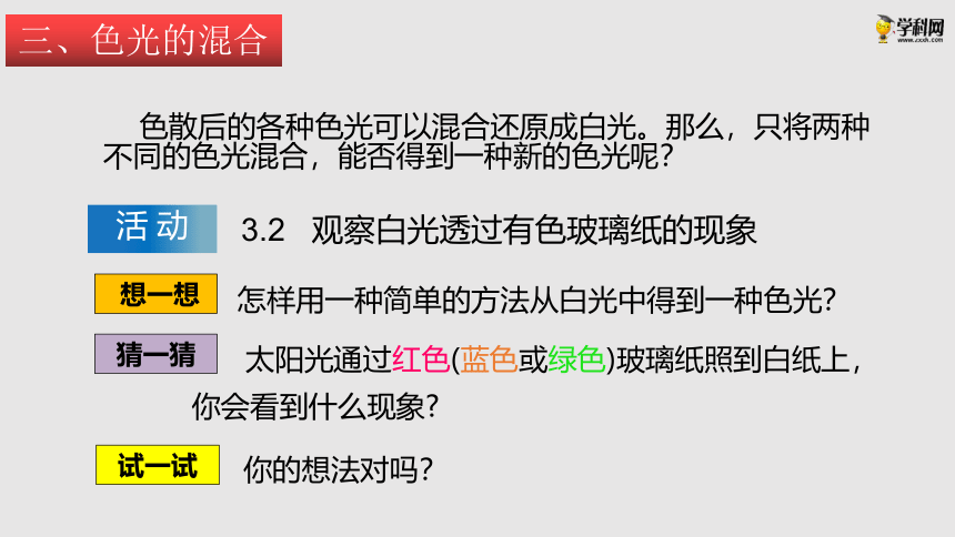 3.1光的色彩 颜色 （课件）(共35张PPT)八年级物理上册同步备课（苏科版）