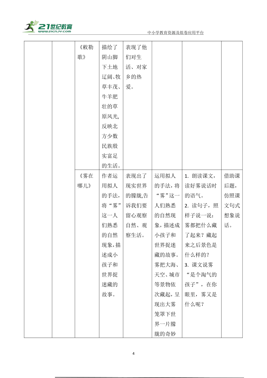 部编版二年级上册语文第七单元大单元教案