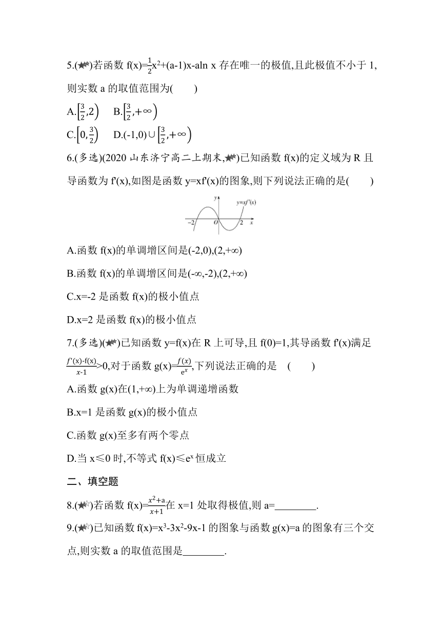 人教版高中数学选择性必修第二册第五章专题强化练8函数极值的求解及其应用 同步练习(含解析)