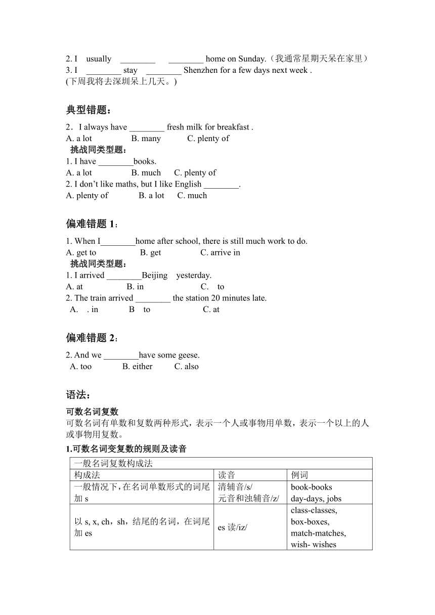 教科版（广州）英语六年级上册Module 1- Module 6单词短语语法总复习+错题集（无答案）