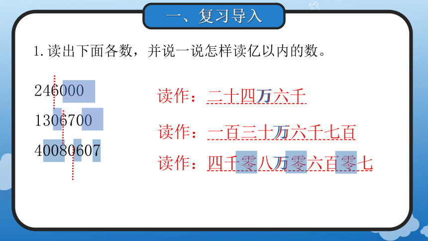 1.3 亿以内数的写法(教学课件)四年级数学上册人教版(共17张PPT)