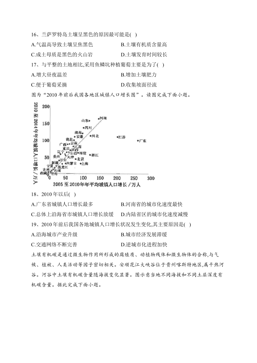 江苏省海安高级中学2023-2024学年高一上学期12月月考地理试卷(解析版)