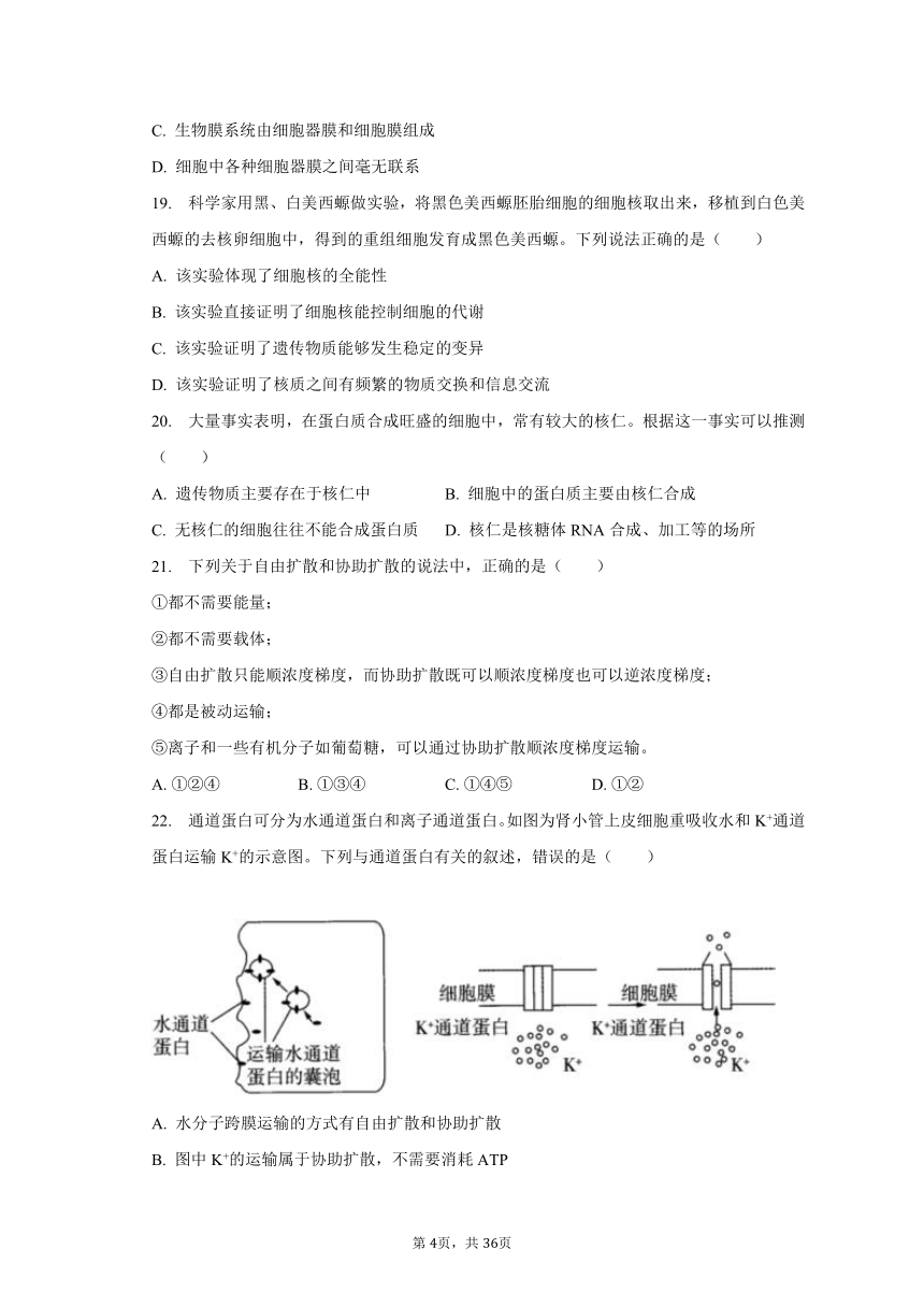 2023-2024学年黑龙江省佳木斯八中高三（上）开学生物试卷（含解析）