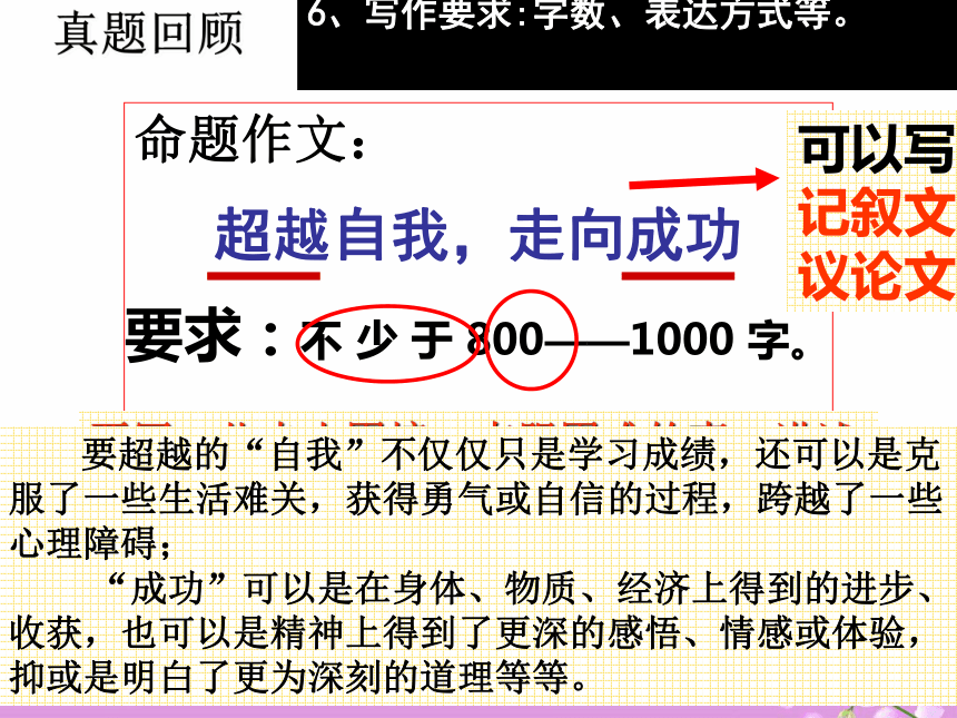 命题初中作文指导：超越自我,走向成功  课件(共22张PPT)