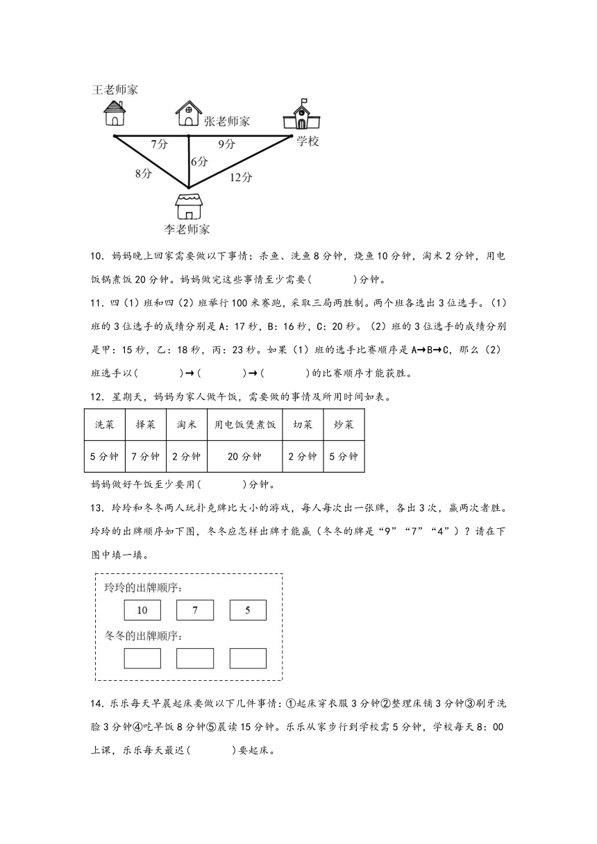 2023-2024学年四年级数学上册期末复习讲义（人教版）第8单元数学广角——优化（含解析）