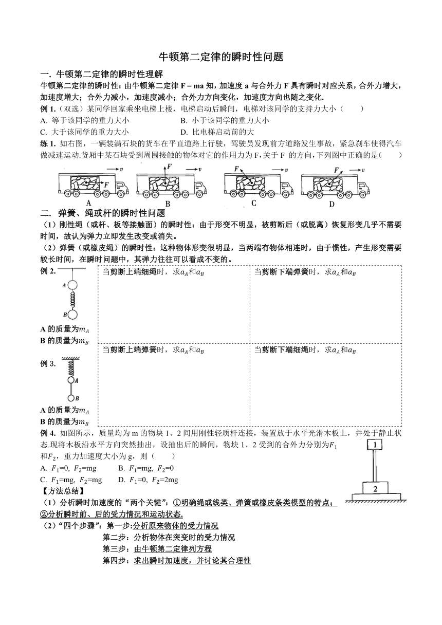 5.3 牛顿第二运动定律 讲义 -2023-2024学年高一上学期物理鲁科版（2019）必修第一册