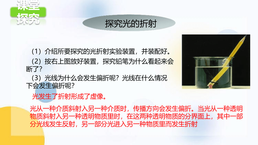 4.3《光的折射》课件 (共20张PPT) 沪科版八年级物理上学期