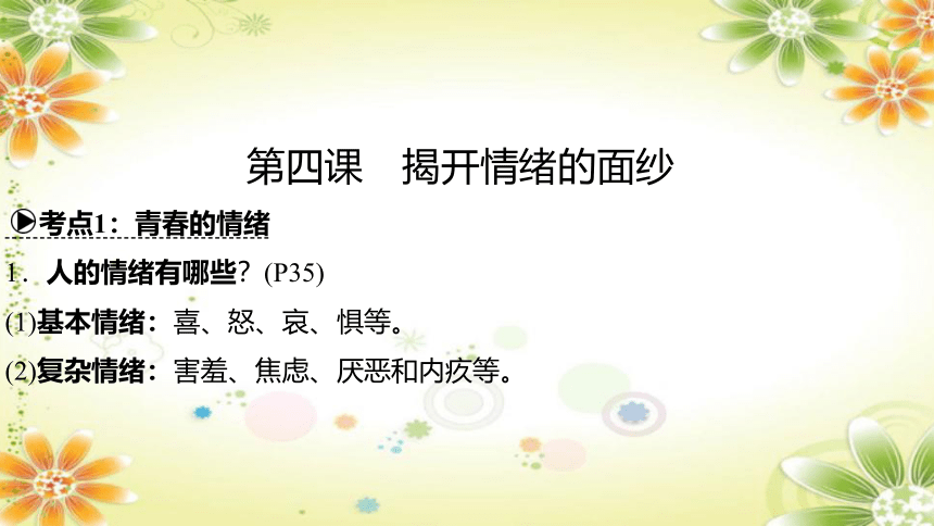 2024年中考道德与法治课件（甘肃专用）七年级下册第二单元　做情绪情感的主人 (共33张PPT)