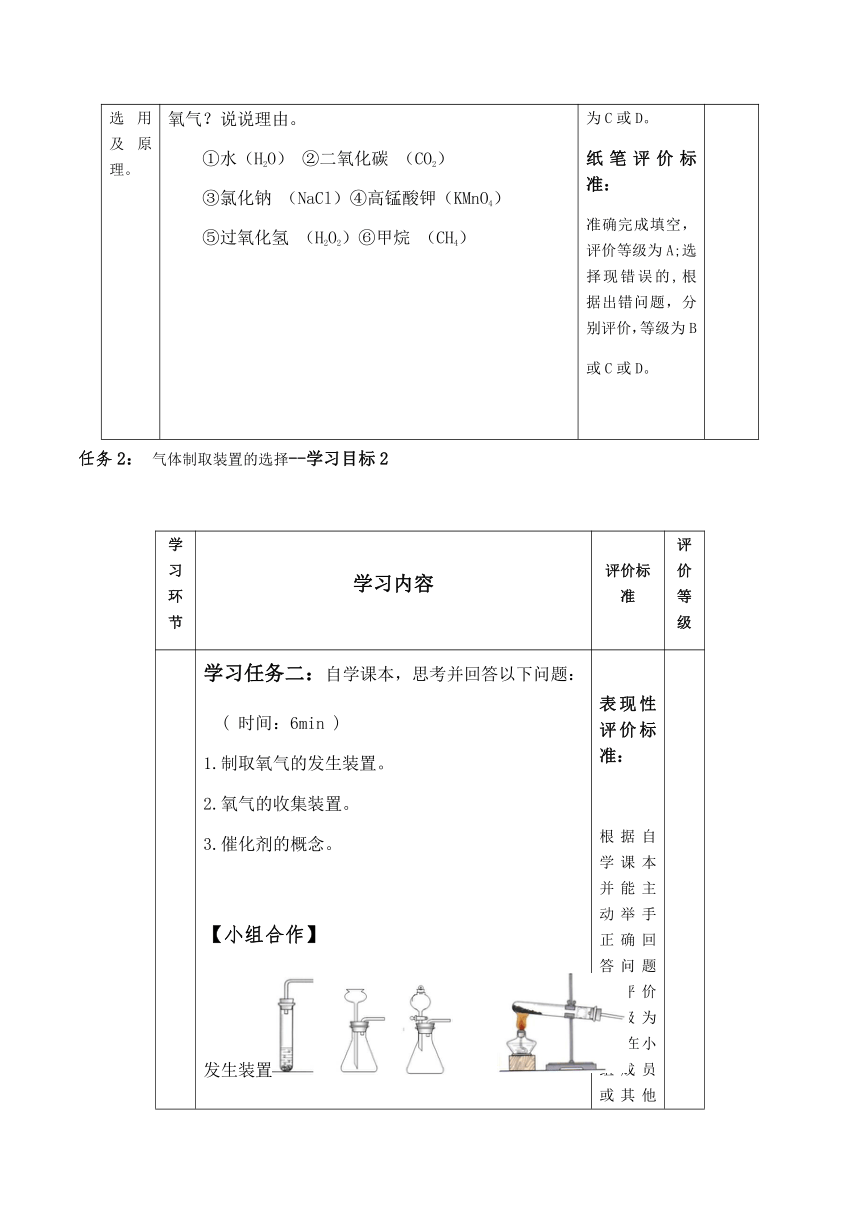 九年级化学上册（鲁教版）4.3.1氧气 学历案（表格式）