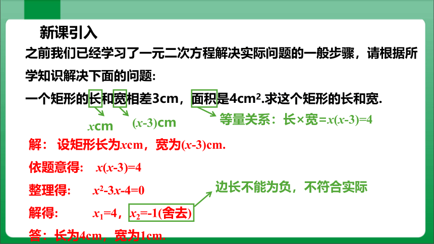 21.3.3 实际问题与一元二次方程-----面积问题  课件（23张PPT）