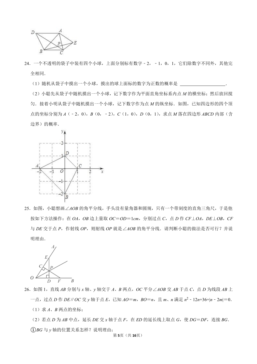 2023-2024学年黑龙江省大庆三十六中七年级（上）期末数学模拟试卷（含解析）