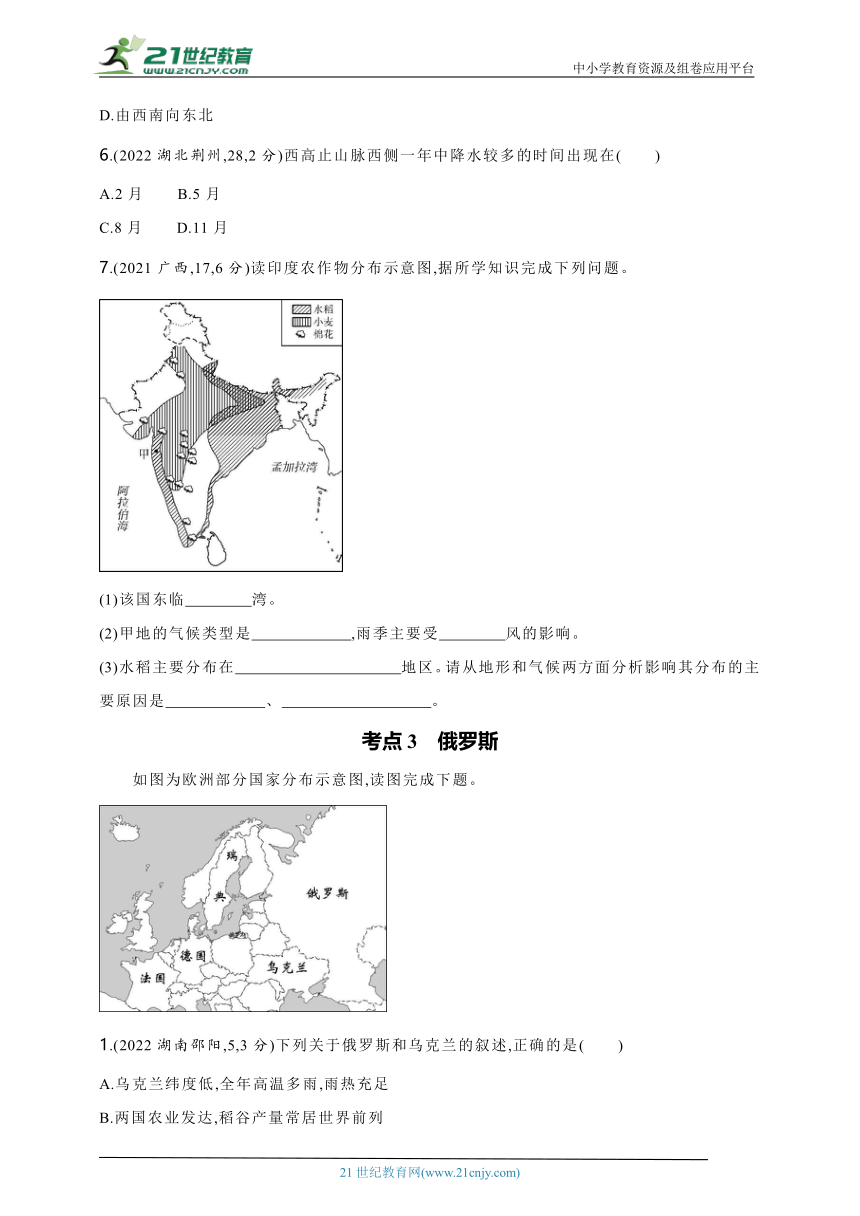 2024年中考地理专题练--主题三　认识国家（含解析）