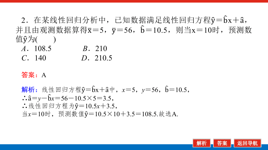 新湘教版高中数学选择性必修·第二册 4.2.2 一元线性回归模型的应用 课件（共24张PPT）