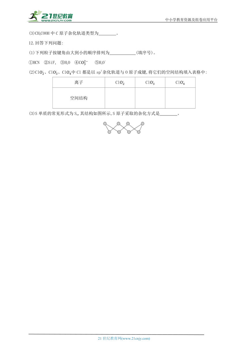 2024人教版新教材高中化学选择性必修2同步练习--第2课时　杂化轨道理论（含解析）