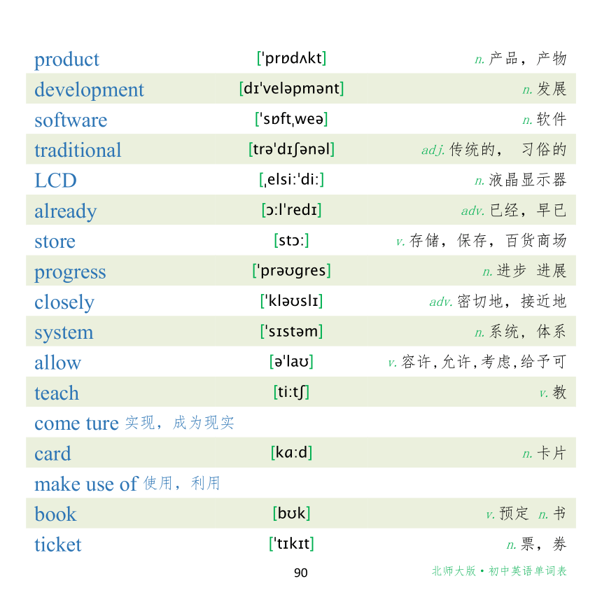 【课内词汇背背背】北师大版 初中英语八年级 (下) 单词表（pdf版）