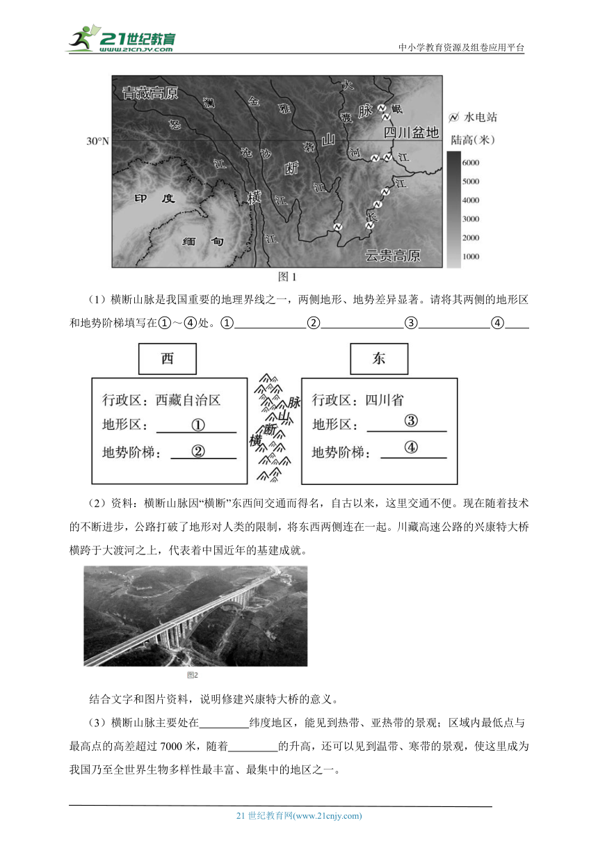 2.1地形和地势一课一练（含解析）