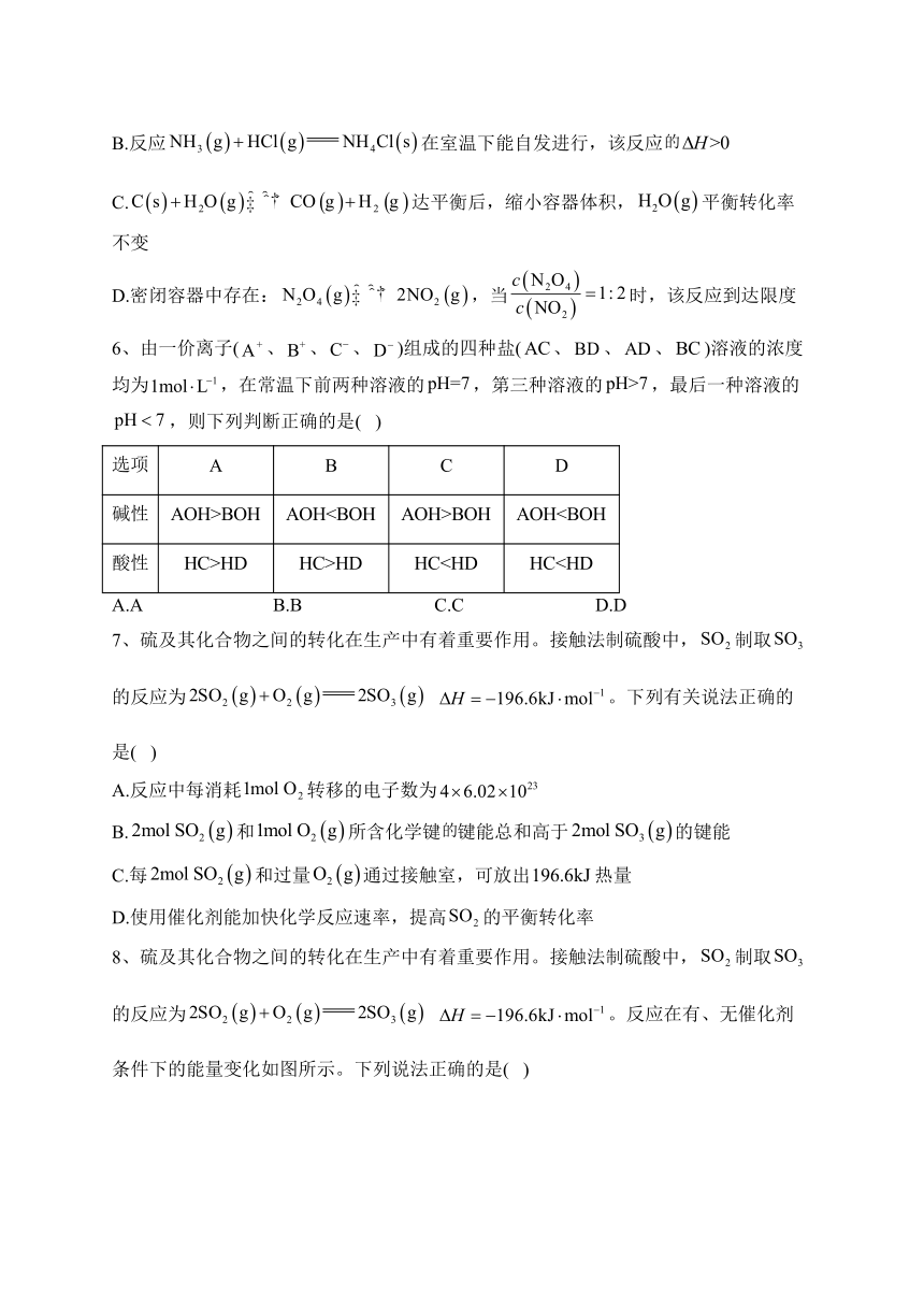 江苏省海安市2022-2023学年高二上学期1月期末考试化学试卷(含答案)