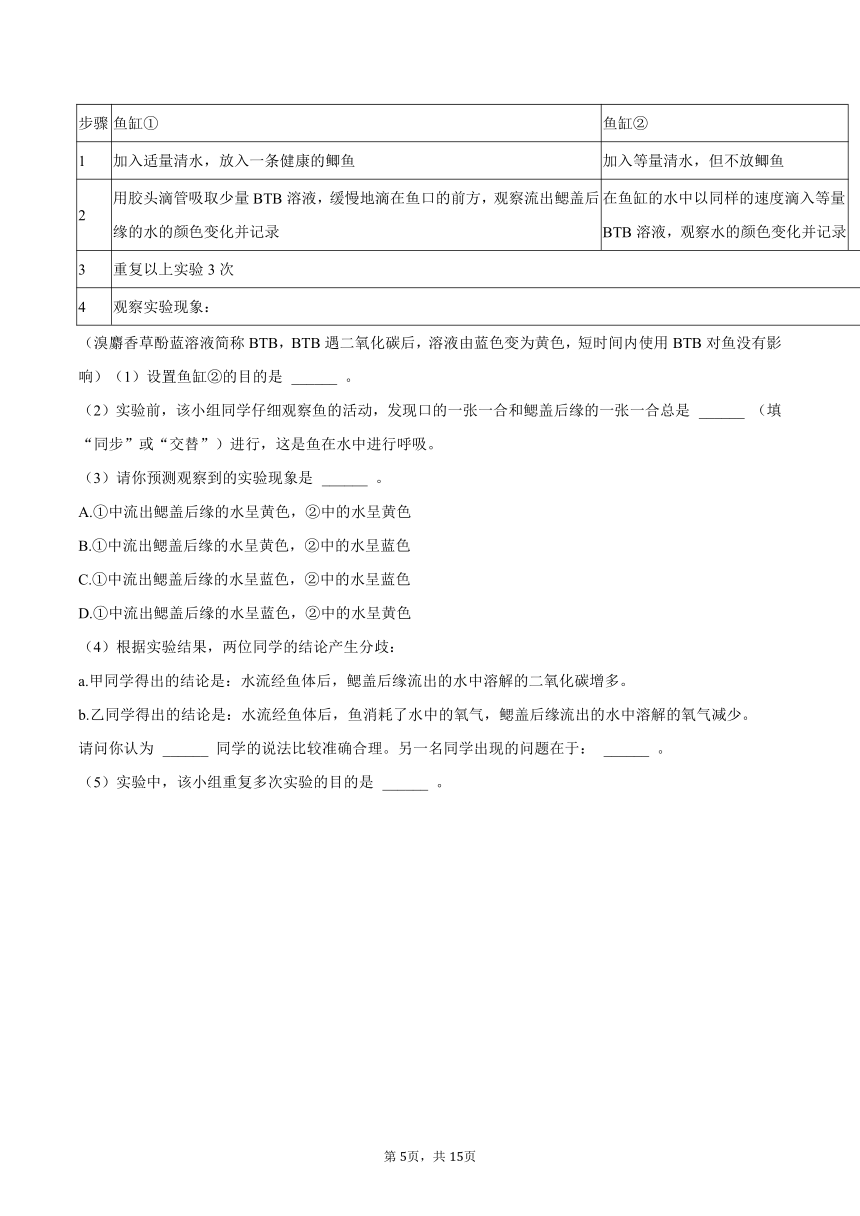 2023-2024学年吉林省白城市通榆县育才学校、九中八年级（上）月考生物试卷（9月份）（含解析）