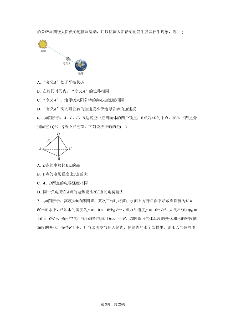 2023-2024学年山东省滨州市重点中学高三（上）开学摸底联考物理试卷卷（含解析）