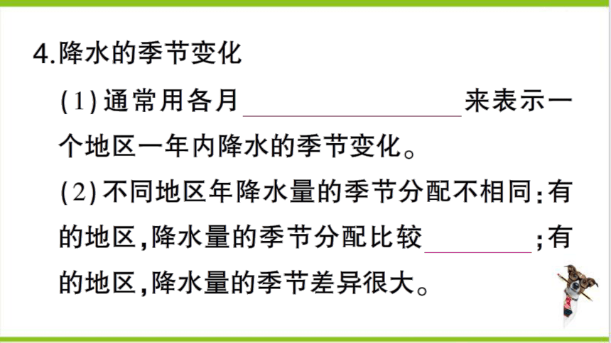 【掌控课堂-同步作业】人教版地理七(上)第三章 天气与气候 第三节 降水的变化与分布 (课件版)