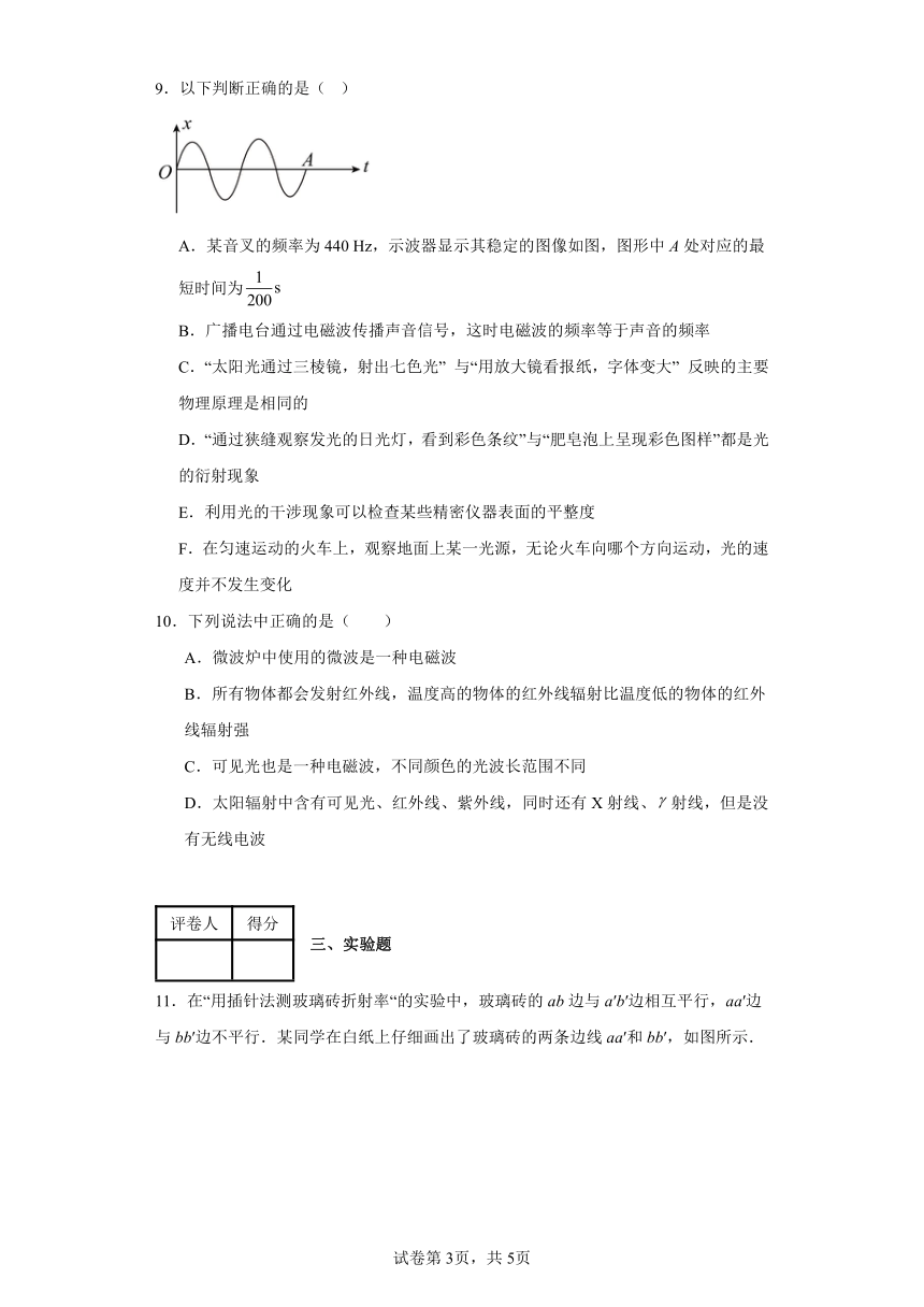 第四章 电磁振荡与电磁波 单元测试（含解析） 选择性必修第二册