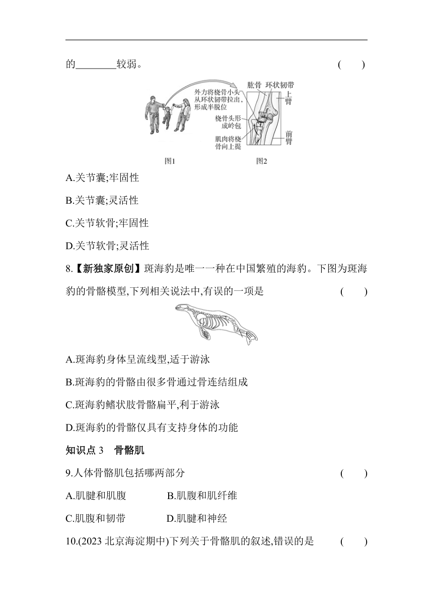 9.1.2 动物运动的形成素养提升练（含解析）北京版生物八年级上册