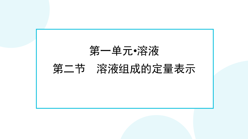 鲁教版（五四制） 九年级全册 第一单元 第二节　溶液组成的定量表示 课件(共32张PPT)