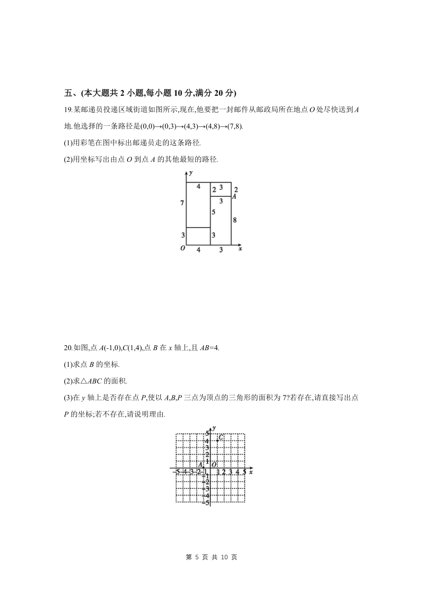 第11章 平面直角坐标系  课时作业 （含答案）2023-2024学年数学沪科版八年级上册