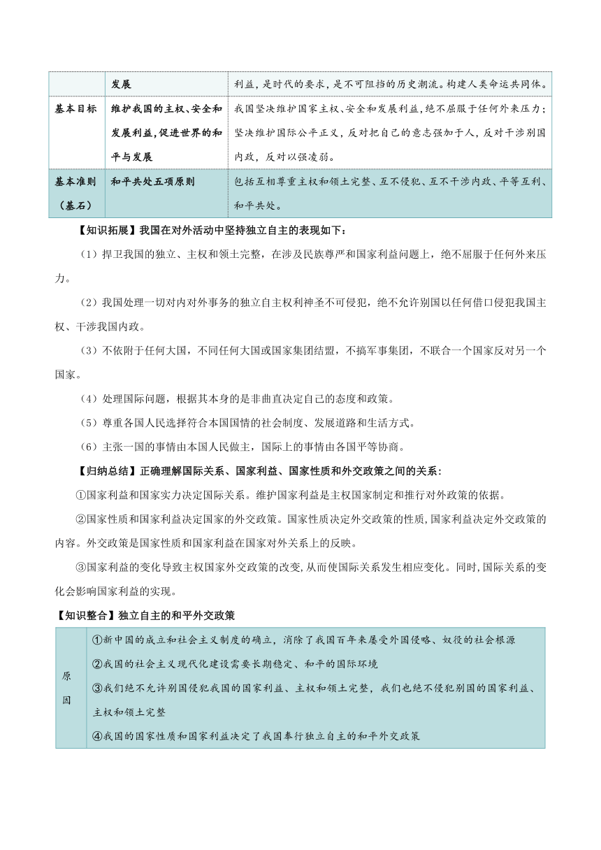 2023-2024学年高中政治统编版选择性必修一：5.1 中国外交政策的形成与发展  学案