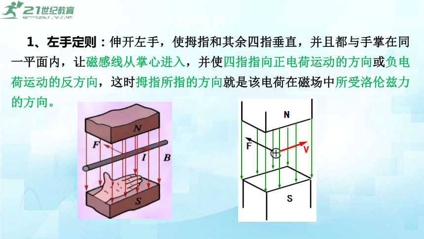 大单元教学1.2 磁场对运动电荷的作用力（2019人教版）课件