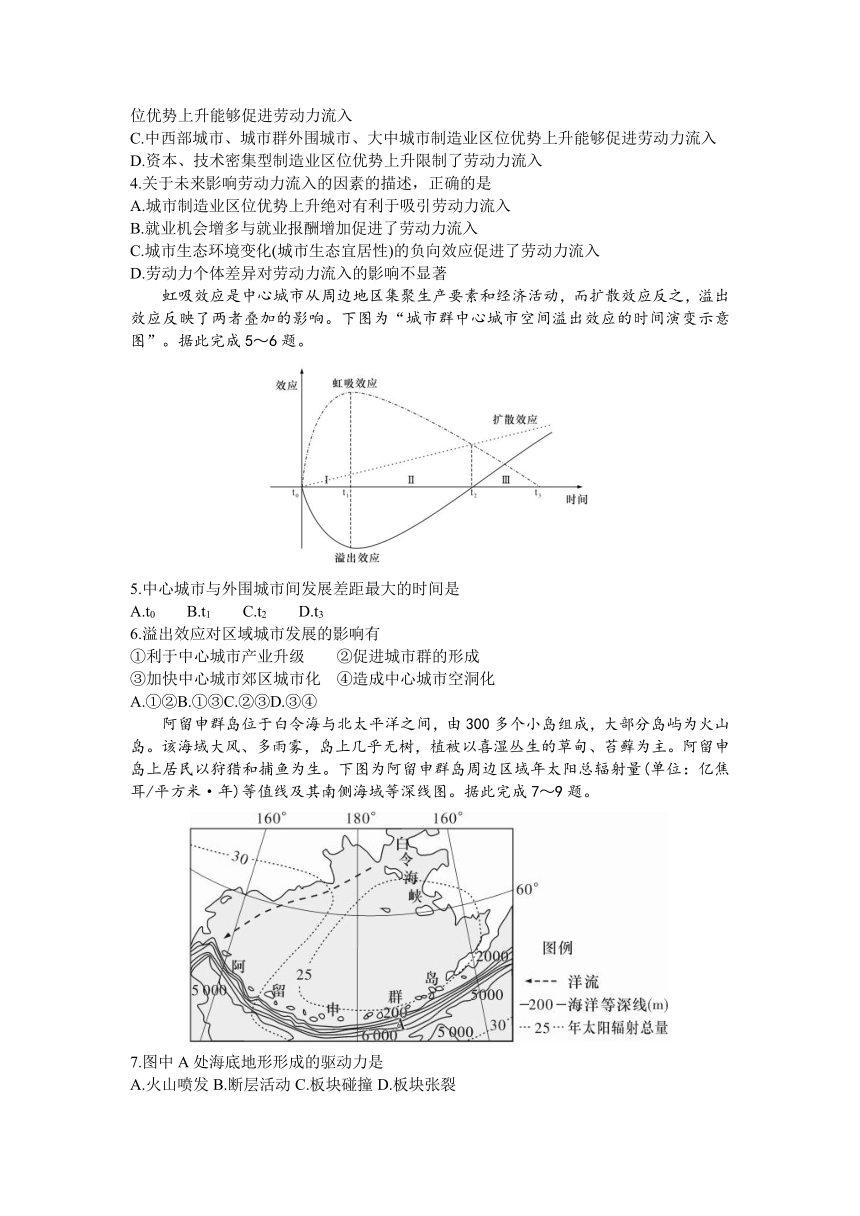 湖南省长沙市重点中学2023-2024学年高三上学期月考卷（二）地理试卷（含答案）