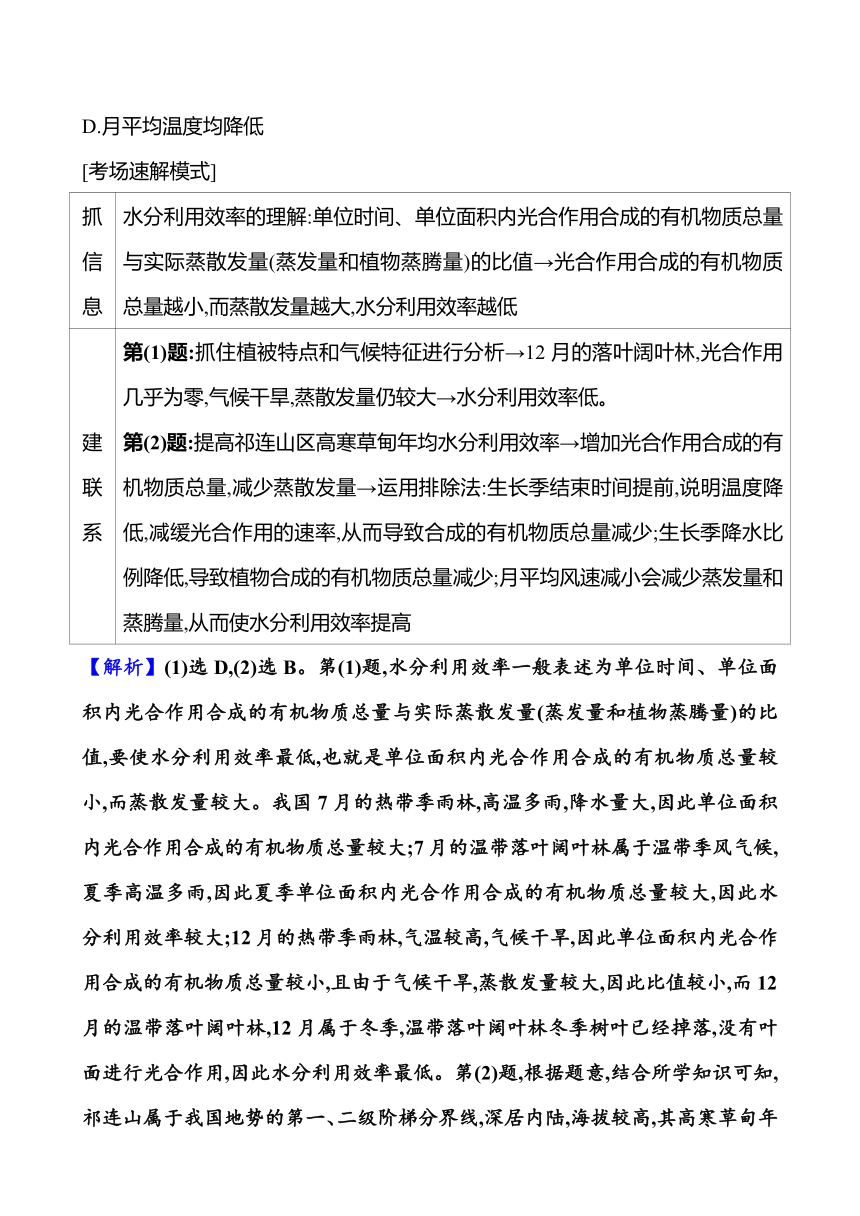 2024届高三地理一轮复习系列 第六章 第一节　植被与土壤 复习学案（含解析）