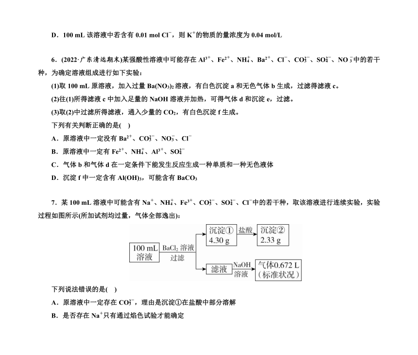 第一部分 题型6　物质的检验与推断（含解析）2024高考化学二轮复习