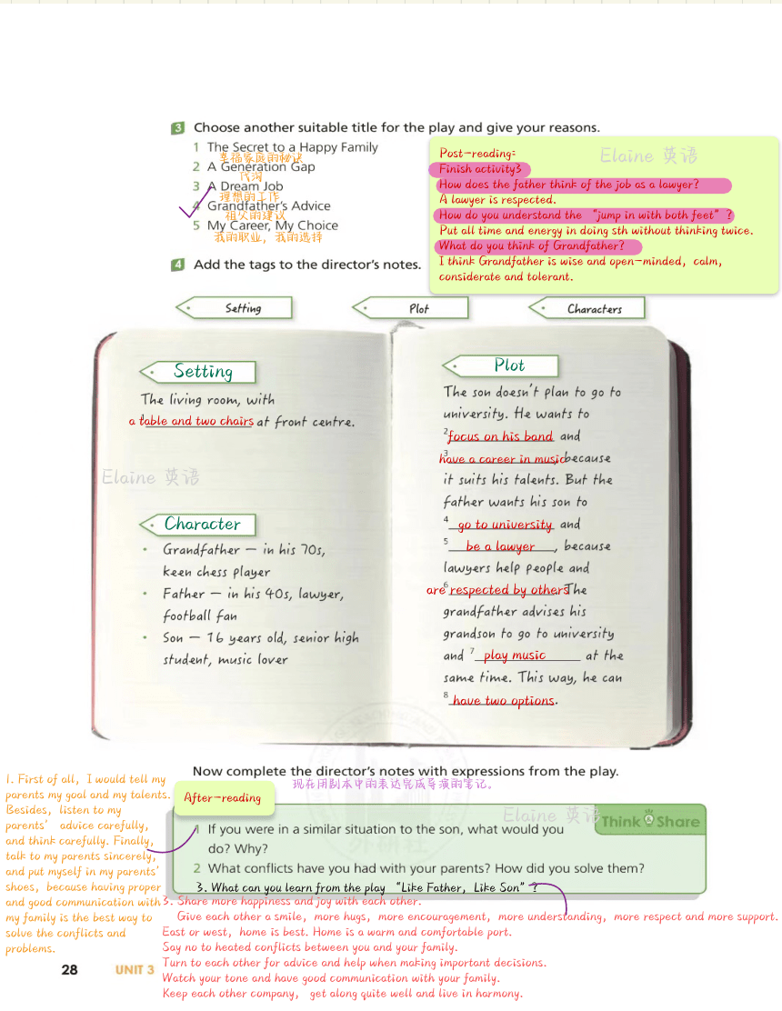 【教材完全解读】新外研版必修一Unit 3 Family matters课堂笔记（PDF电子书版）