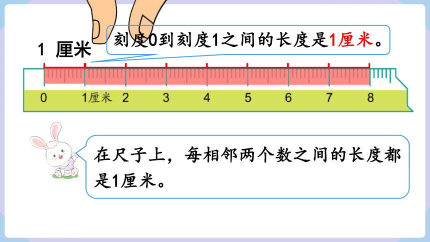 人教二年级数学上册1.1  认识厘米 用厘米量 课件（共21张PPT）
