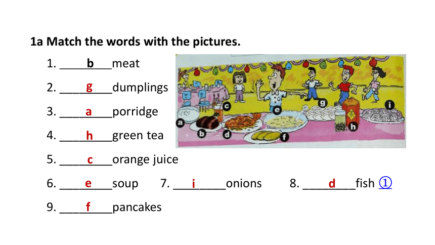 Unit 10 I'd like some noodles Period 3 Section B (1a-1d)课件+嵌入音频(共15张PPT)