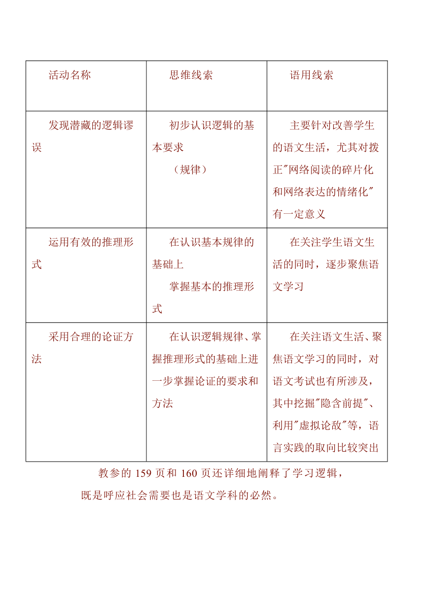 第四单元《逻辑的力量》教学设计 2023-2024学年统编版高中语文选择性必修上册