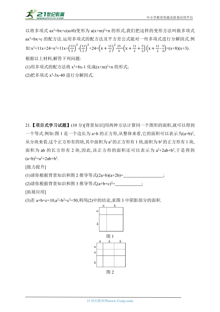 第八章 因式分解单元素养综合检测试题（含解析）