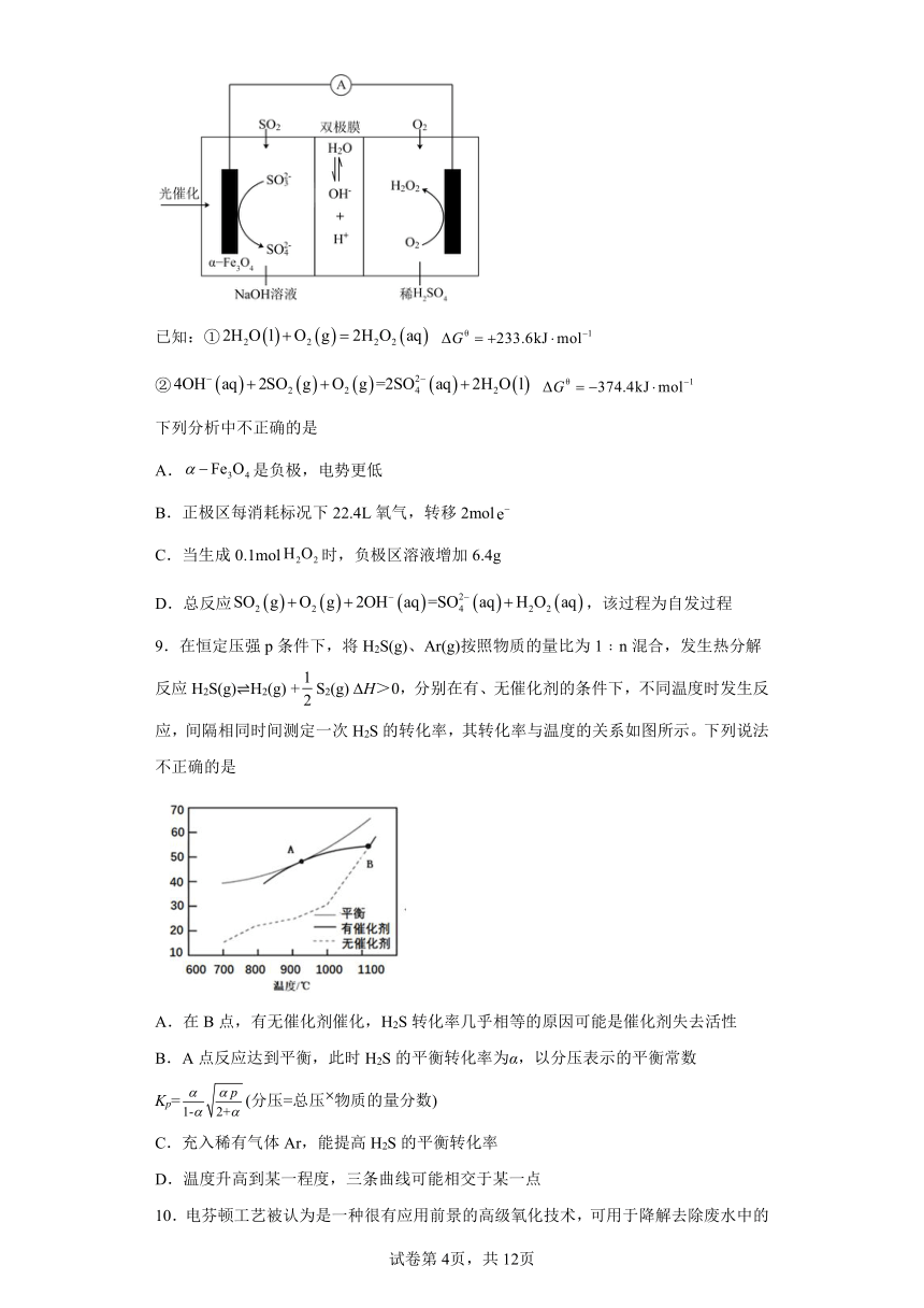 福建省厦门重点中学2023-2024学年高二上学期期中考试化学试题（含解析）