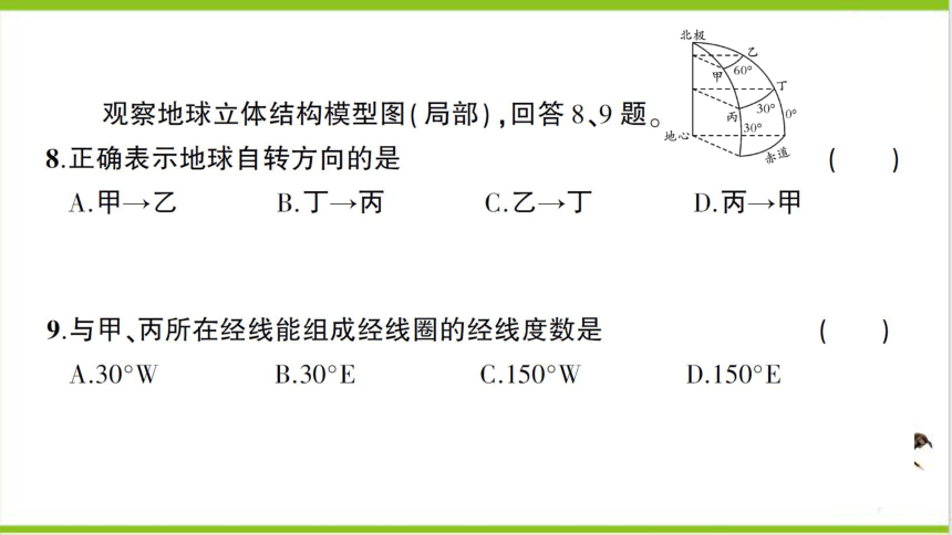 【掌控课堂-同步作业】人教版地理七(上)创优作业-综合训练 第一章综合训练 (课件版)