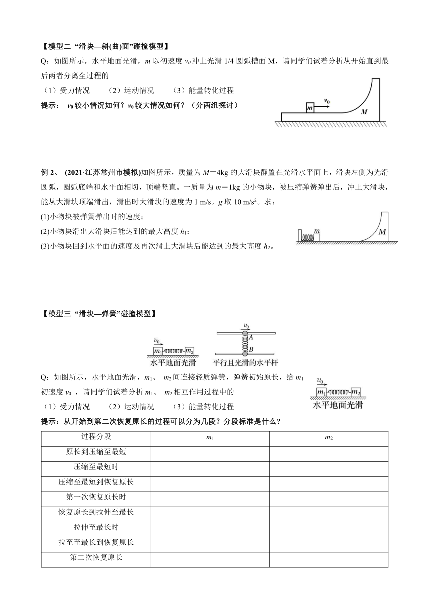 2024年 人教版2019选择性必修1 碰撞的四类模型 学案