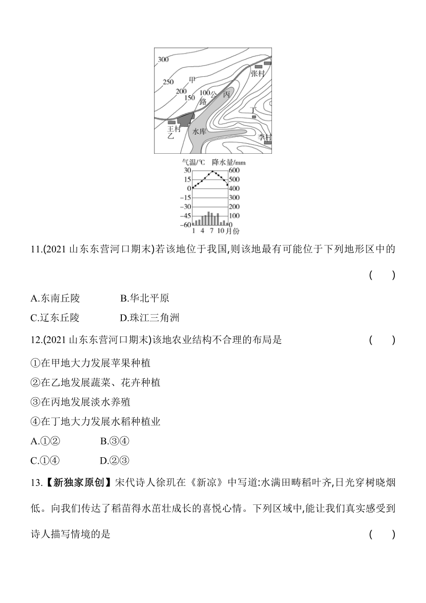 4.2农业习题精选（含解析）五四制鲁教版地理教材梳理中国地理