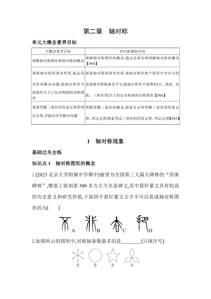 鲁教版数学七年级上册2.1轴对称现象 素养提升练（含解析）