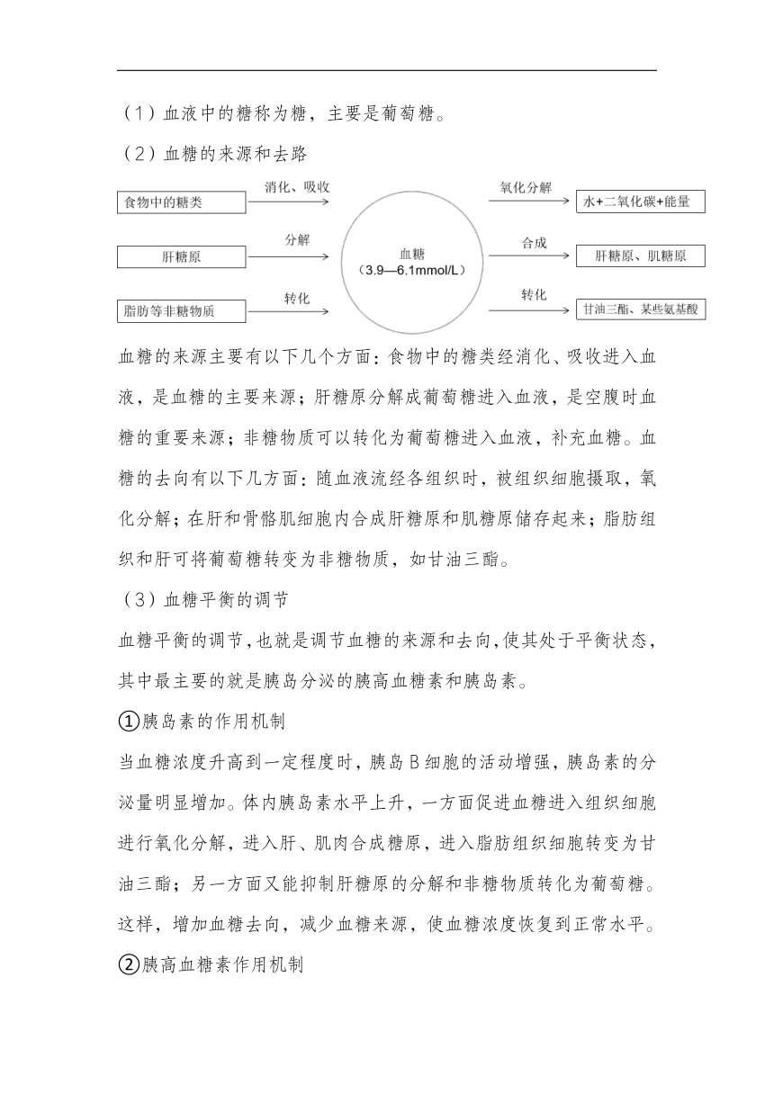 第3章体液调节知识清单2023-2024学年高二上学期生物人教版选择性必修1