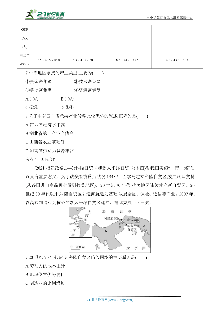 2024人教版高中地理选择性必修2同步练习题--第四章　区际联系与区域协调发展拔高练（含解析）