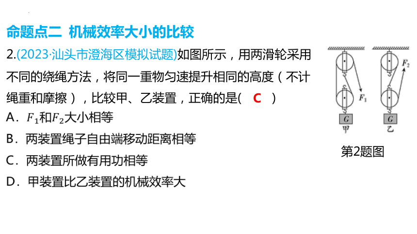 2024年中考广州专用物理一轮教材复习第17课时 机械效率（共27张PPT）